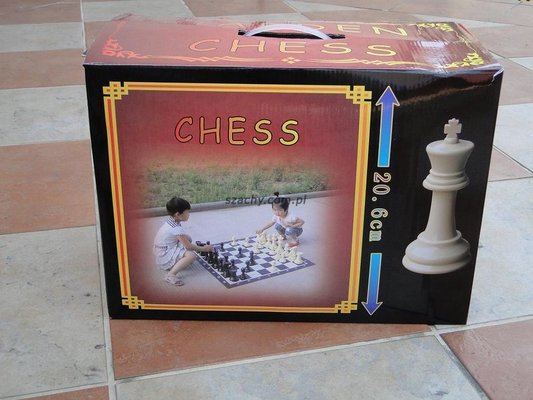 Szachy tarasowe stolikowe z tworzywa GC-8 - figury + szachownica (360,00)